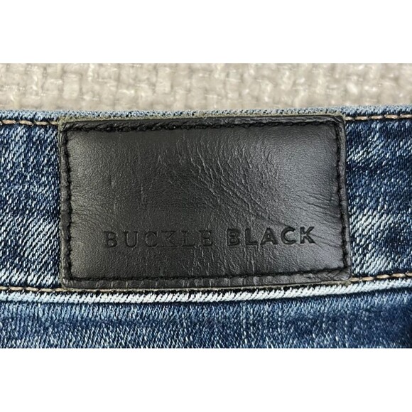 Buckle Black Jeans Fit No 53 Ankle Skinny Women's Size 33 Cuffed Distressed - Picture 7 of 13